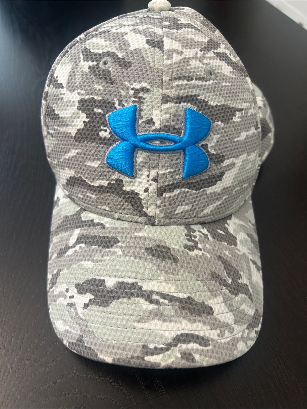 Under Armour Kids Gray Camo Cap with Blue Logo